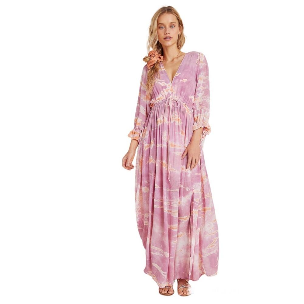 Young, Fabulous & Broke Sheena Tie-dye cover up dress in pink